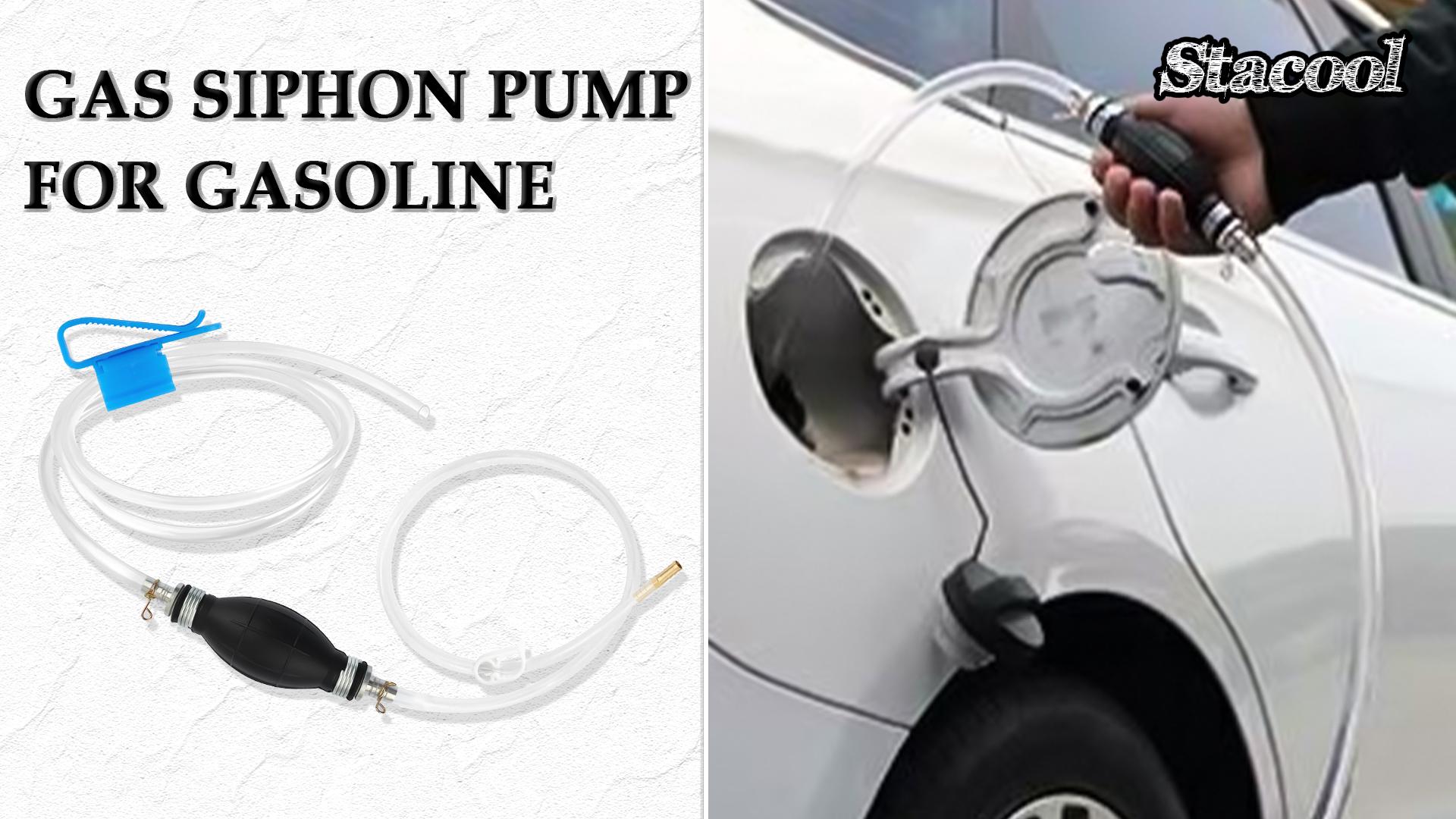 Hand Siphon Pump With 6ft Silicone Hose - For Gas, Water & Fluids Transfer