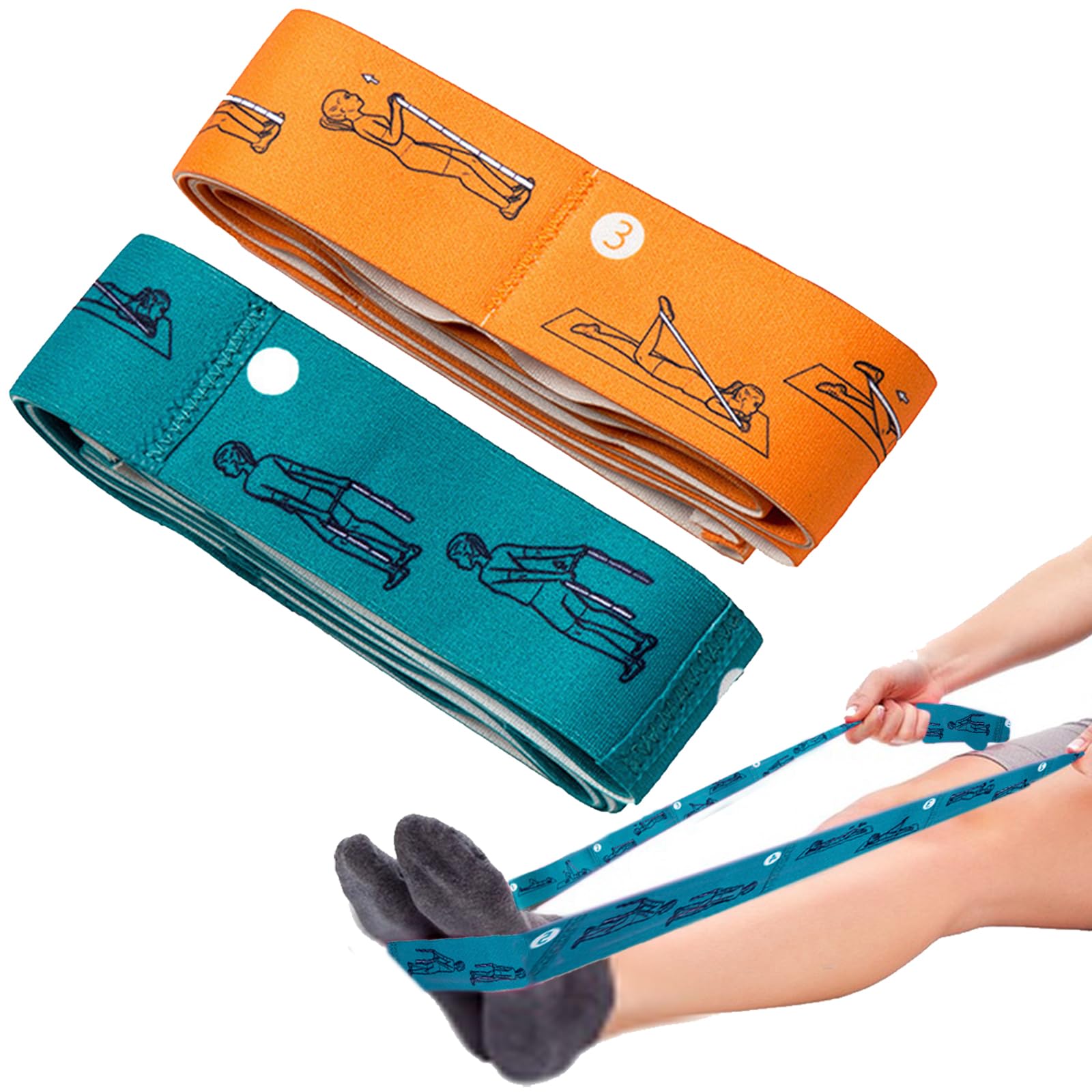 Hzyclzh 2 Stück Yoga Stretch Gurt, Stretch Band Gy Produktbild-Vorschau 9