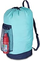 Vista 17 de Dalykate Mochila Cesto para Ropa Sucia, Mochila para Lavandería con Correas para el Hombro y Bolsillo de Malla, Bolsa Resistente de Nailon para Ropa