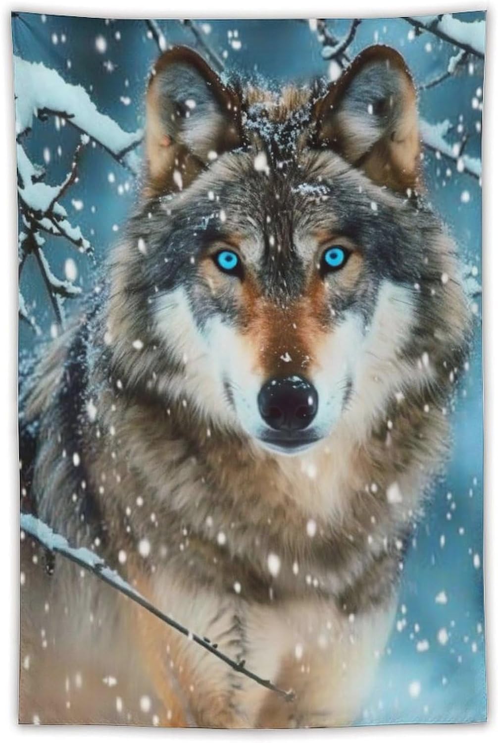 FeoYoed Tapestry Wall Hanging Aesthetic Decoration For Bedroom Living Room Wall Art Tapestries Wolf Winter Snow 40"x60"