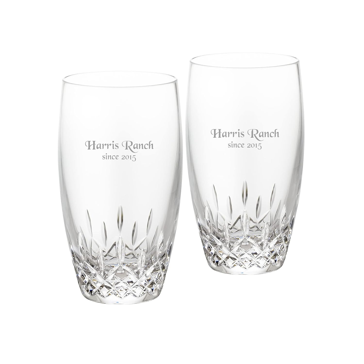 Waterford Personalized Lismore Essence Hiball Glasses Set of 2 Custom Engraved Tall Crystal Highball Glasses for Mojitos Mixed