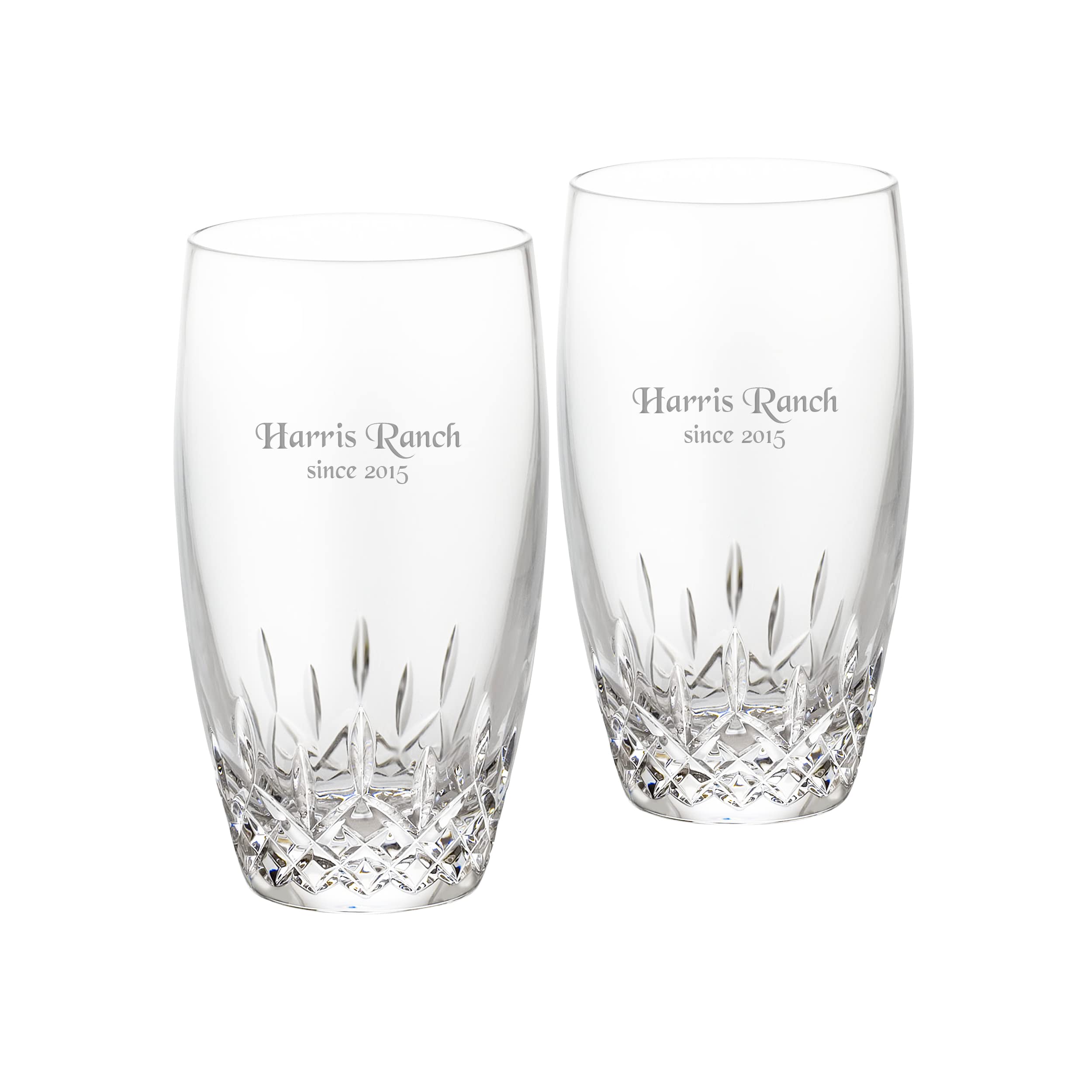 Waterford Personalized Lismore Essence Hiball Glasses Set of 2 Custom Engraved Tall Crystal Highball Glasses for Mojitos Mixed
