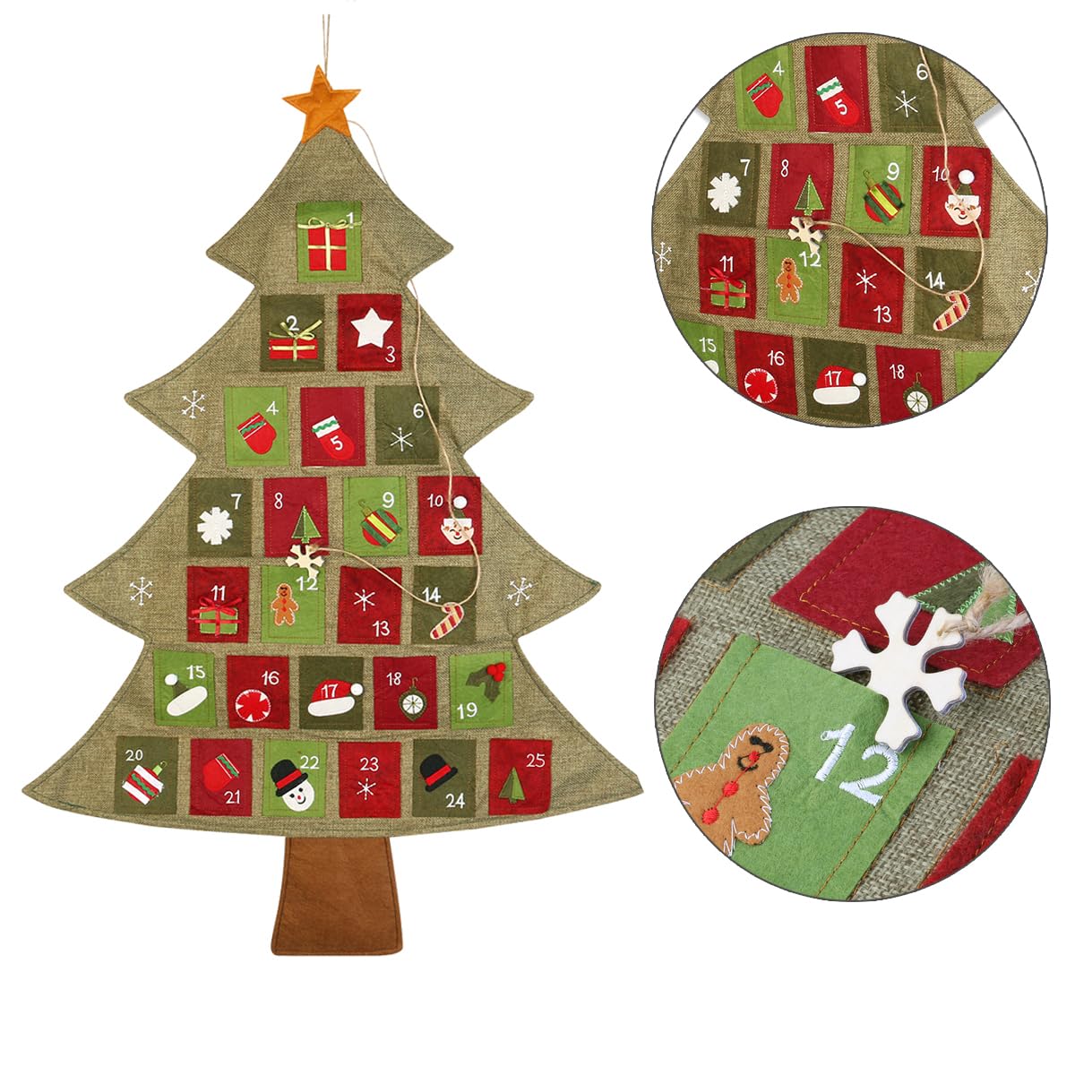 Bestonzon Calendario de Adviento de Navidad 64x89 cm