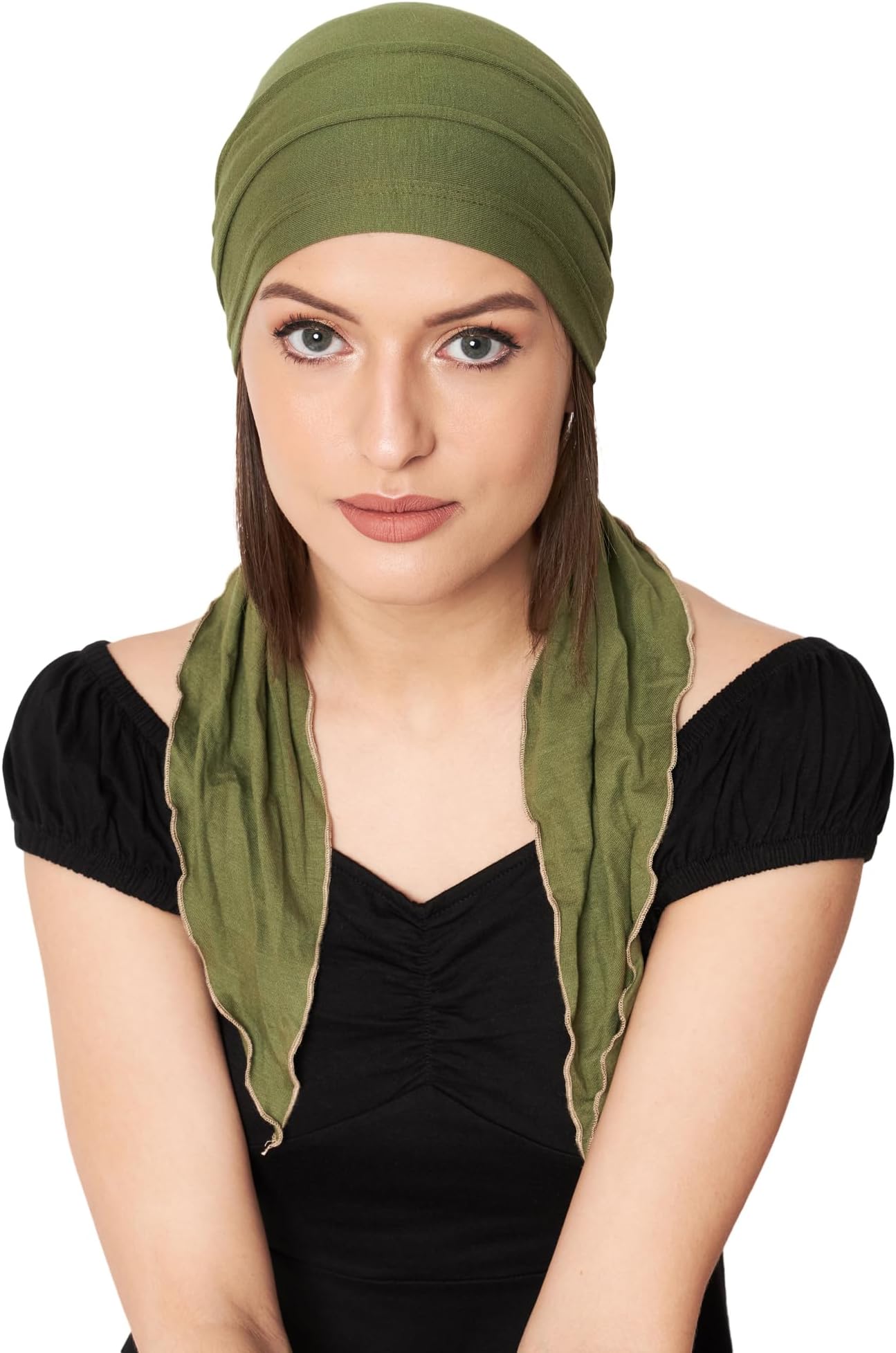 The HeadscarvesWomen Bamboo Pre Tie Scarf (HS107 Chive), Chive, One Size