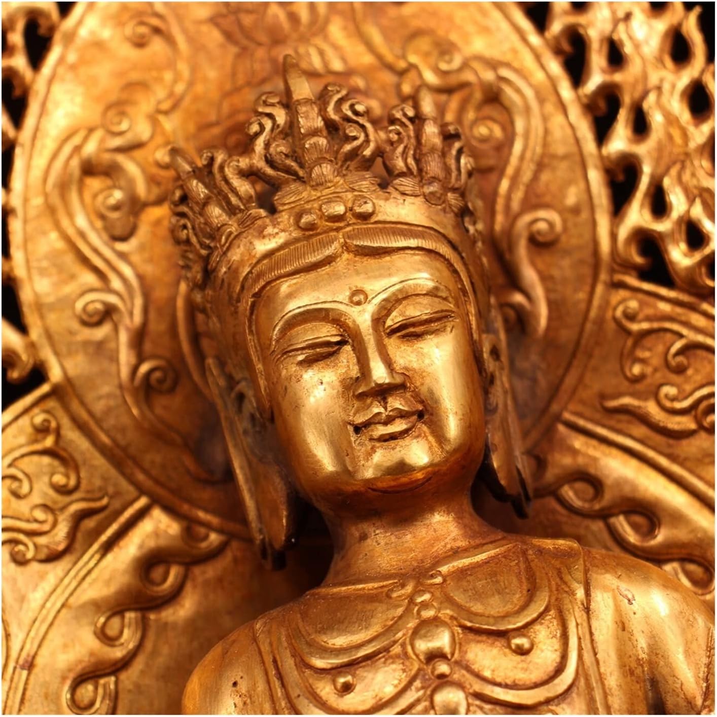 19インチ金銅本金仏教長寿座像?立って祀る(サイズ : A)