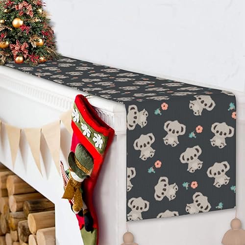 Miniatura 5 de Cartoon Koala Christmas Table Runner Dining Table Decor Christmas Decorations Indoor Home Decor Christmas Table Runners Xmas Navidad Decoracion 2023