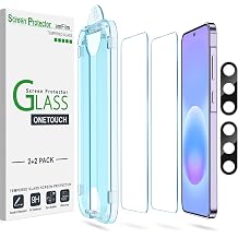 amFilm OneTouch for Samsung Galaxy A57 Screen Protector Tempered Glass | Auto-Alignment, 30s Install, Bubble Free, Scratch & Drop Protection, HD Clear, Camera Lens Protector, 2+2 Pack A57-6.7