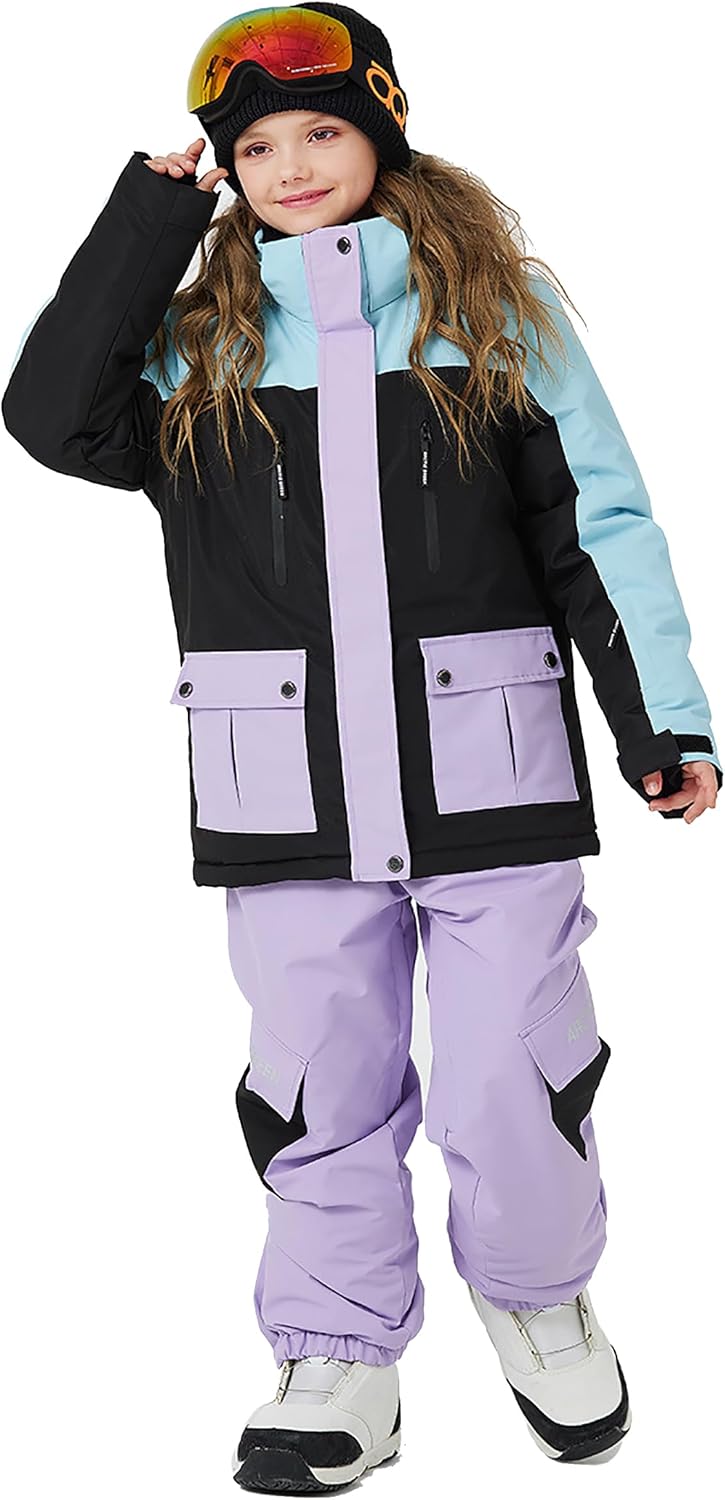 スキーウェア 子供 上下セット ジャケット パンツ 女の子 男の子 撥水 キッズ スキー 厚手 スノーボードウェア 110 120 130 140 子どもスノーボードウエア雪遊び防水スキーウエア暖かいセットアップ