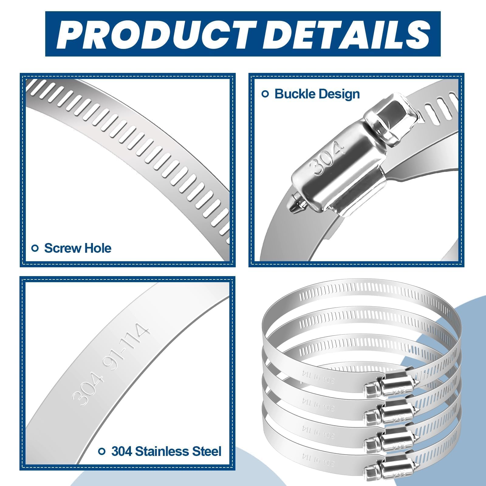 Stainless Steel Hose Clamps - 24 Pack -3
