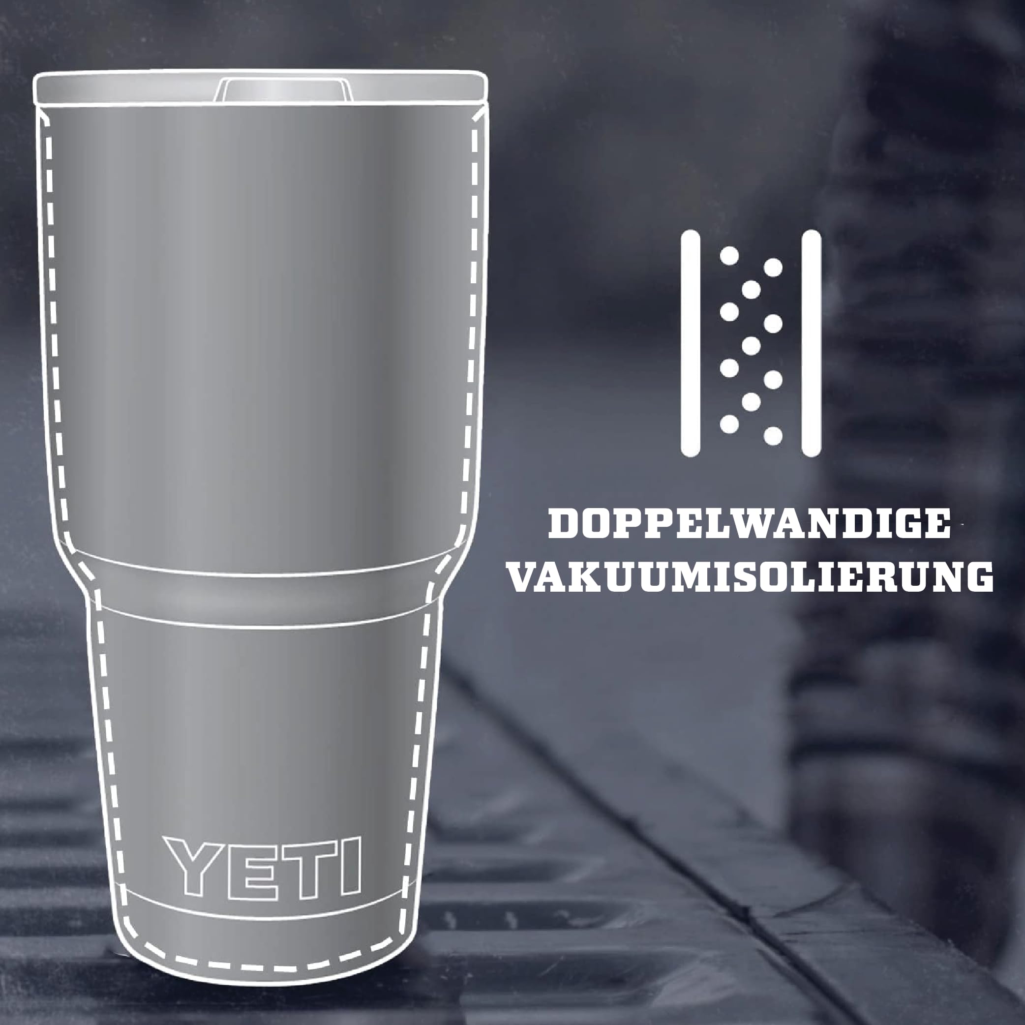 YETI Ramble Becher Mit MagSlider Deckel, Black, 30 oz (887 ml)