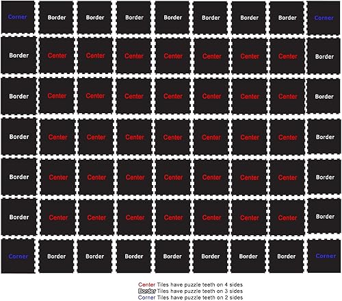 Miniatura 17 de American Floor Mats Sport - Alfombrillas de goma resistentes de 0.315 pulgadas, azulejos de goma entrelazados (23.0 x 23.0 pulgadas). 10% azul.