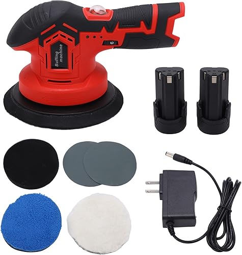 Miniatura 2 de Kit de bocina de amortiguador, pulidor eléctrico de 2500 a 5000 rpm, enchufe de EE. UU., 100-240 V, velocidad variable, pulidora rotativa orbital