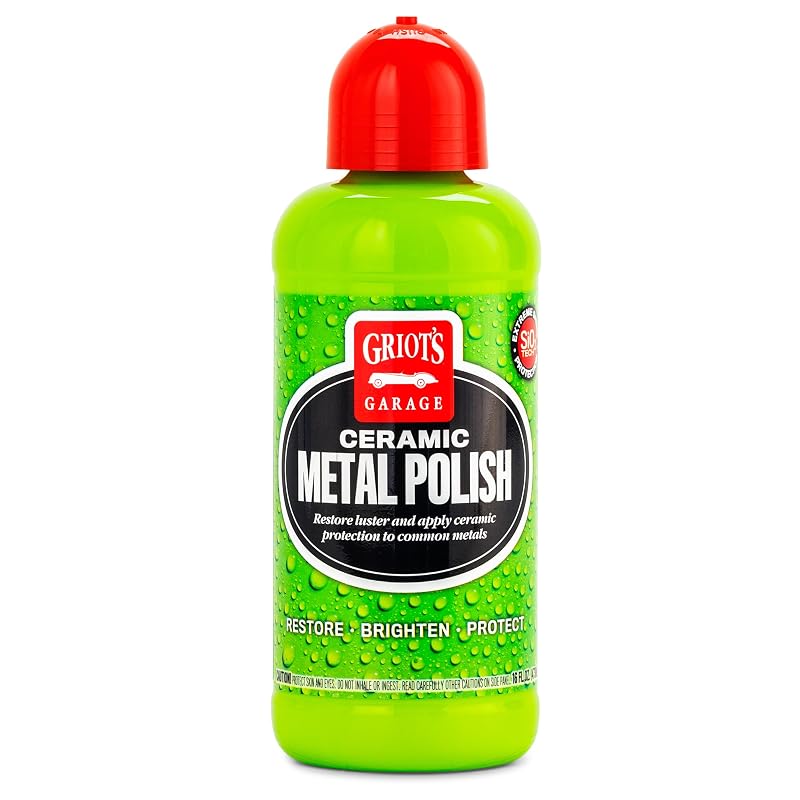 Griot's Garage Ceramic Metal Polish: Polidor Cerâmico para Alumínio, Latão, Cromo, Aço Inoxidável, Prata e Cobre, Frasco de 473 mL, 10864