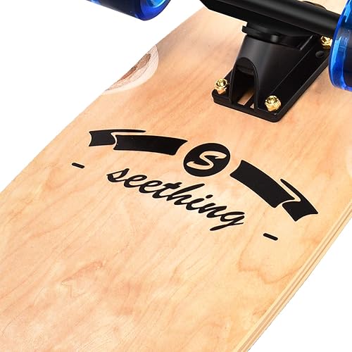 Miniatura 3 de seething Patineta de patineta larga de 42 pulgadas, pintail completo Cruiser de arce artesanal original para crucero, tallado, estilo libre y