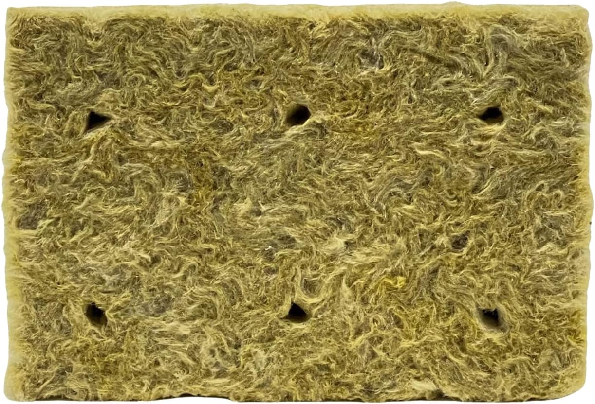 1.5" Grodan Rockwool Cubes for Seed Starter (6 Hydroponic Plugs) + The Hydroponic City Stake