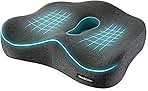Memory Foam Seat Chair Cushion for Relieves Back Sciatica Pain Tailbone Pain Coccyx Degenerating Disc Orthopedic Osteoarthritis Prostate Cushion Low Back Pain Cushion Hip Shaping (Dark Gray)