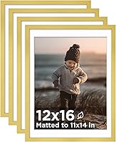 Vista 23 de KINLINK Juego de 4 portarretratos plateados de 5 x 7, marcos de fotos de madera con paspartú de 4 x 6 con plexiglás para 4 x 6 con paspartú o 5 x 7