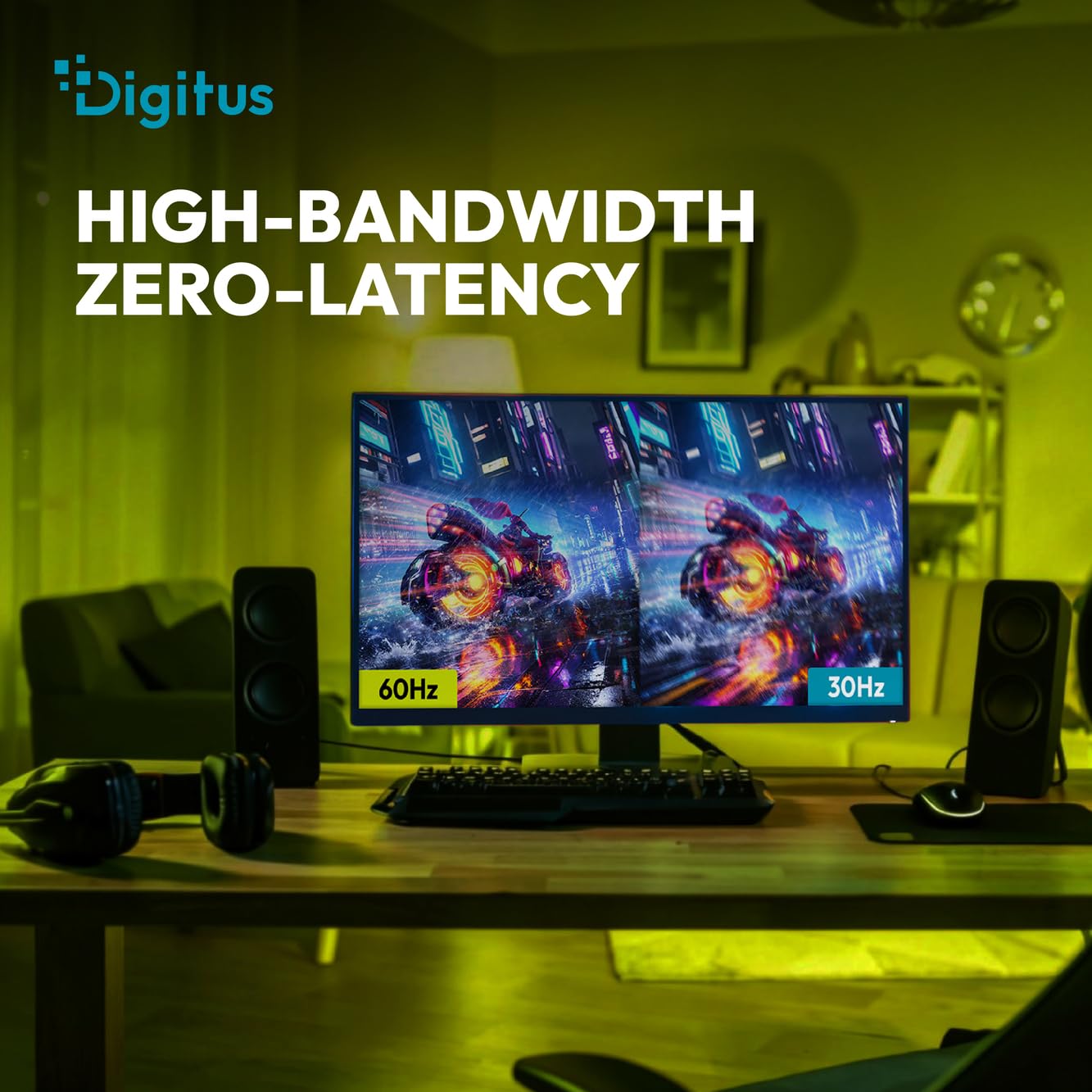 DIGITUS Cable HDMI de fibra óptica – 100 m – UHD 8k 60 Hz 4k 120 Hz | HDMI 2.1 – 48 Gbps – eARC, HDR, HDCP 2.2, CEC – Cable híbrido AOC – Cable HDMI de FO – Negro