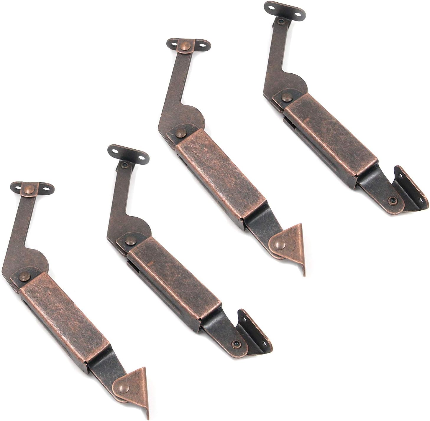 T Tulead Iron Lid Hinges Spring Lid Support Support Hinges Box Support Set of 2 (Left