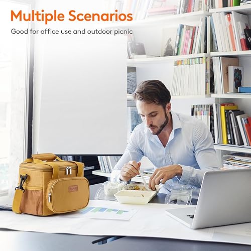 Miniatura 178 de Lifewit Lonchera mediana aislada, suave y refrigerante, para adultos, hombres y mujeres, leopardo, 12 latas (9L)