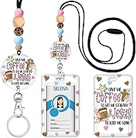 Vista 33 de Cordones arcoíris para profesores para tarjetas de identificación y llaves, lindo cordón de silicona con cuentas separables para mujeres