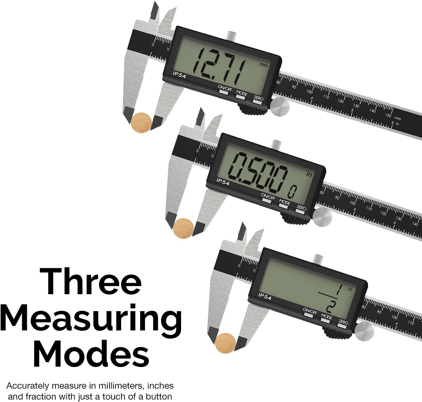 NEIKO 01401A 6-Inch Electronic Digital Caliper, Stainless Steel, Extra Large LCD Screen, Measurement Conversions for Inches, Millimeters, and Fractions : Industrial & Scientific