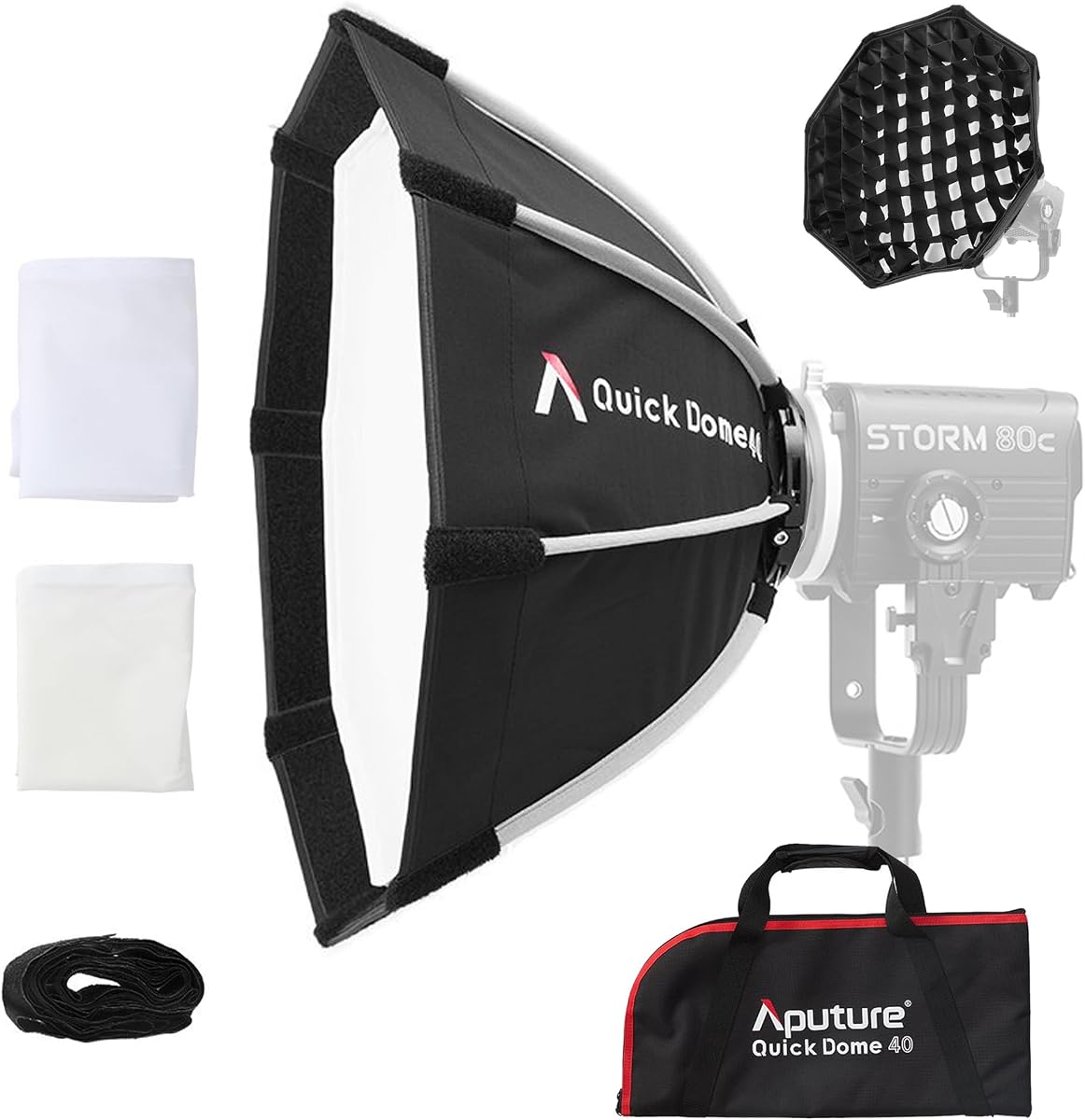 Quick Dome 40 Softbox,40cm(16inch) Designed for Aputure Storm 80c | Circular Octagonal Quick Release Soft box