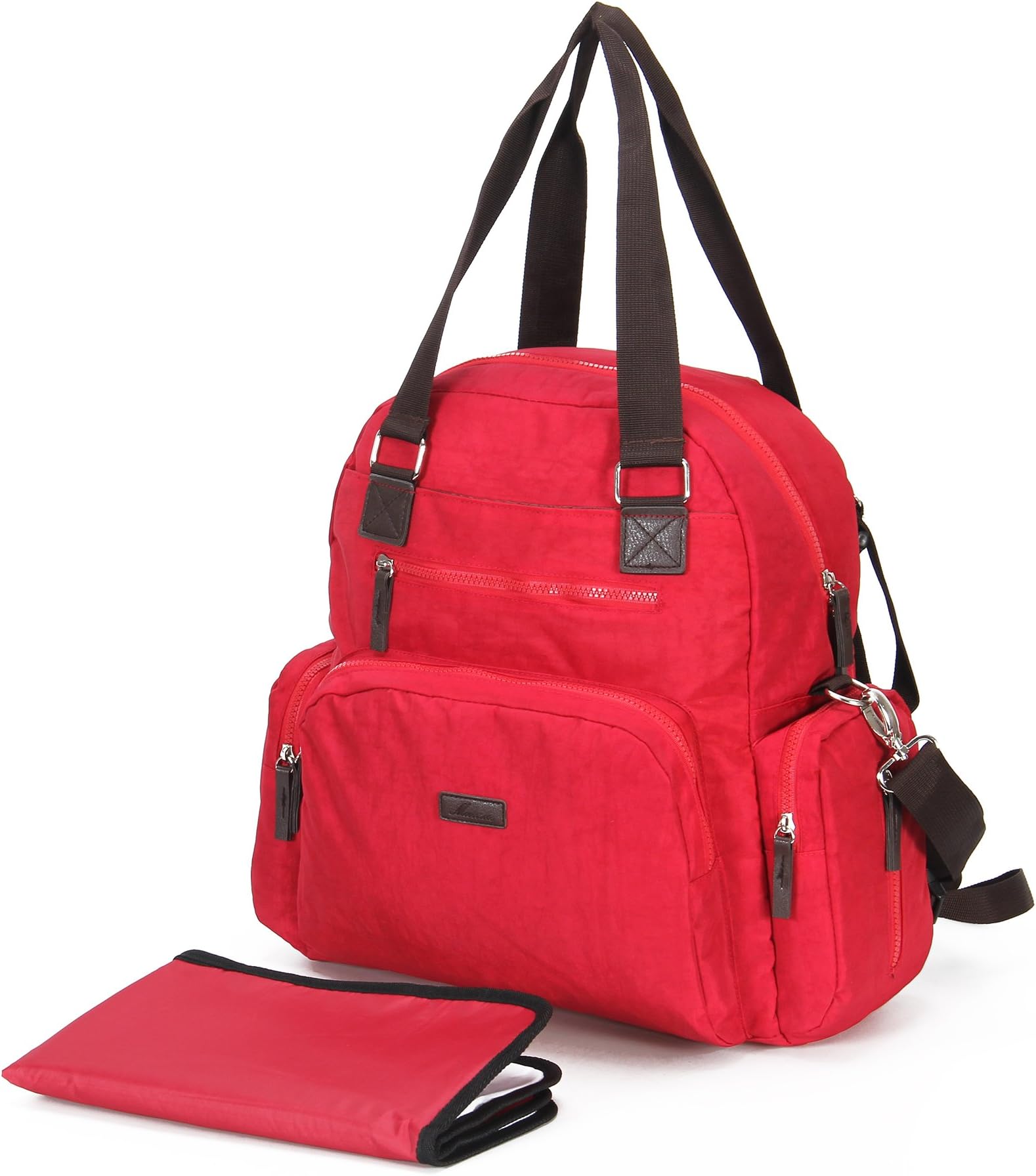 Moonrose Diaper Bag Backpack,Multi-Function Water-Repellent Nappy Bag for Travel with Baby - Large Capacity, Stylish and Durable, Red