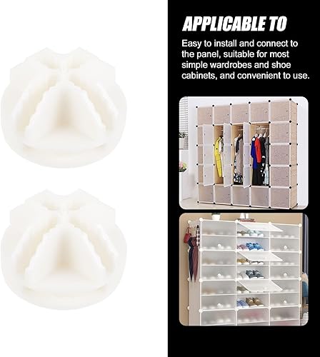 Miniatura 7 de VICASKY Estante de armario de cocina, estante de almacenamiento para niños, estante de cubo blanco, organizador de cubos de rejilla, conector de