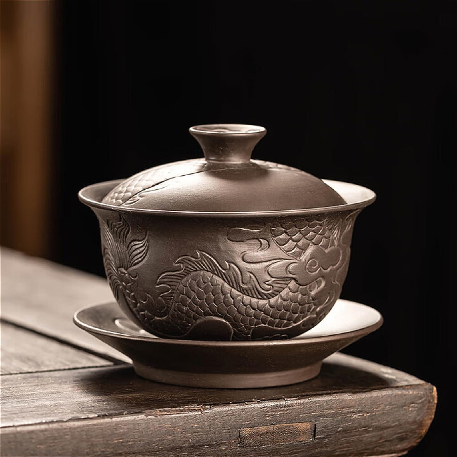 Gaiwan service à thé Kungfu Purple Sands en céramique un cadeau poétique