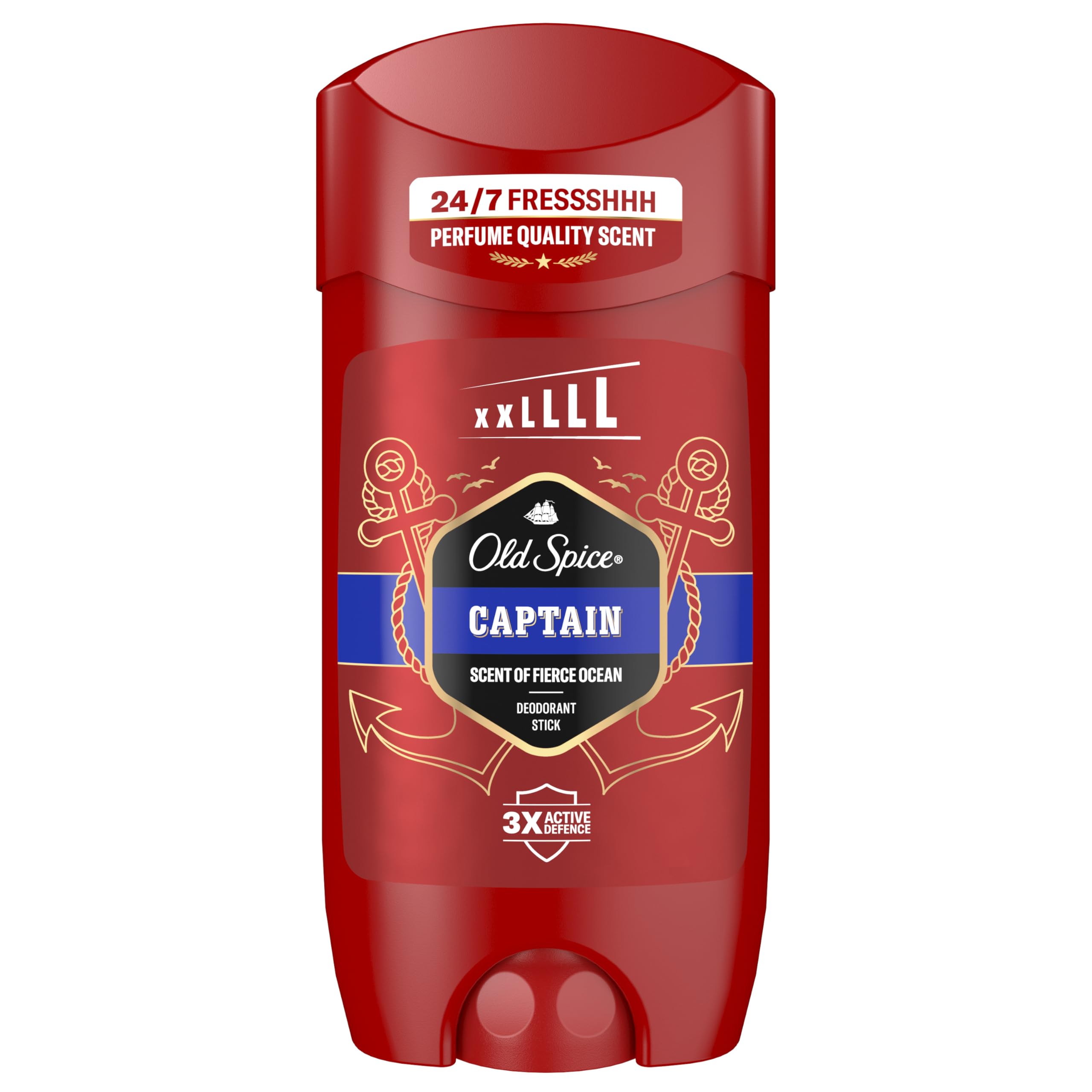 Old Spice Kapitan dezodorant w sztyfcie dla mężczyzn, świeżość 48h, 0% soli aluminium, brak białych pozostałości i żółtych plam, 85 ml