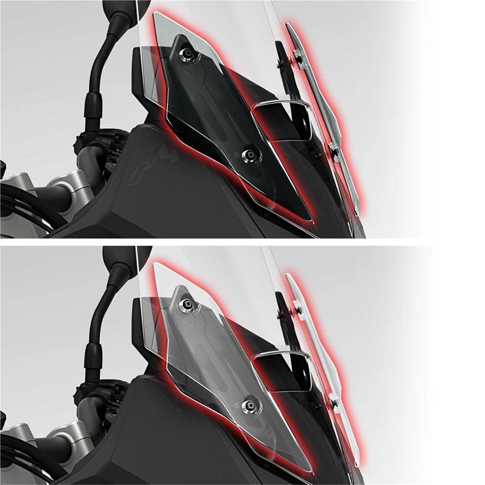 Panneau Protection Pare Brise Moto Déflecteurs D'aile Latérale pour XL750 pour Transalp pour E-Clutch 2026(Noir)