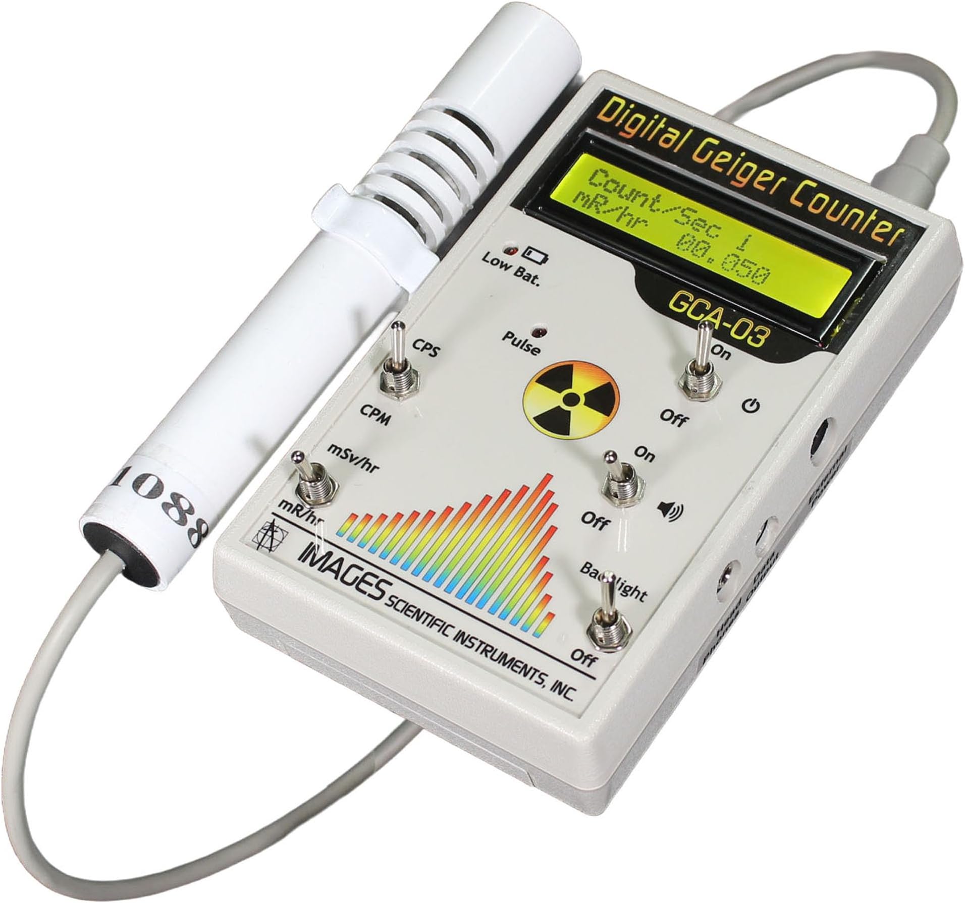 Geiger Counter GCA-03W with Analog/Digital Meter and External Wand