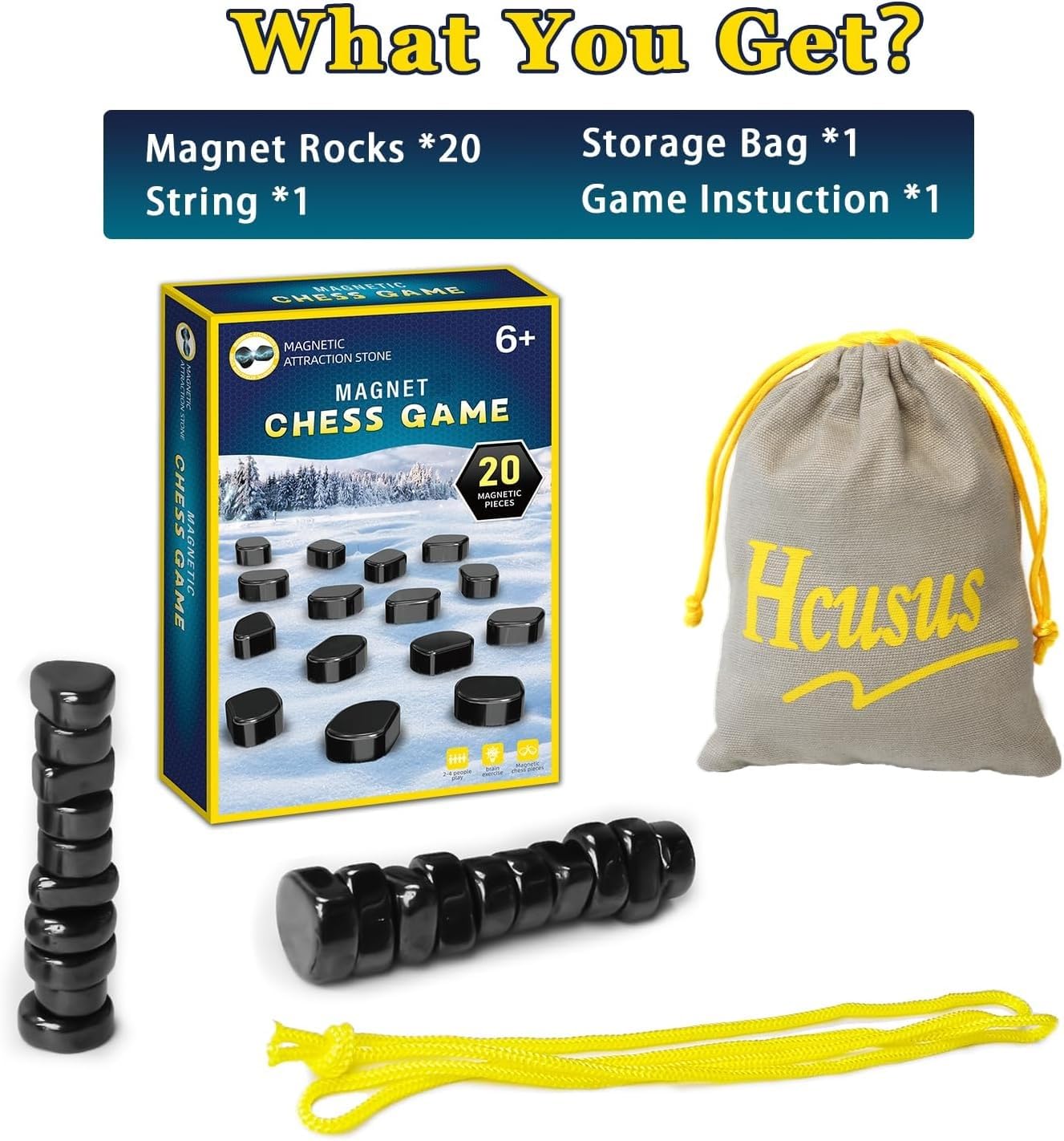 Magnetic Chess Game – Family Board Game With 40 Magnetic Stones For 2-4 Players, Portable Travel Game - View #5