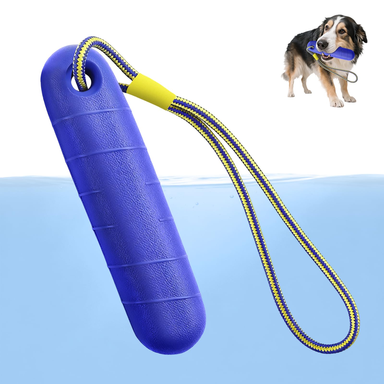 Jouet Interactif Chien, Jouet de Rappel avec Corde en Nylon, Ballon Flottant Increvable pour Piscine et Extérieur, Jouet Interactif pour l'Entraînement des Chiens de Taille Moyenne et Grande