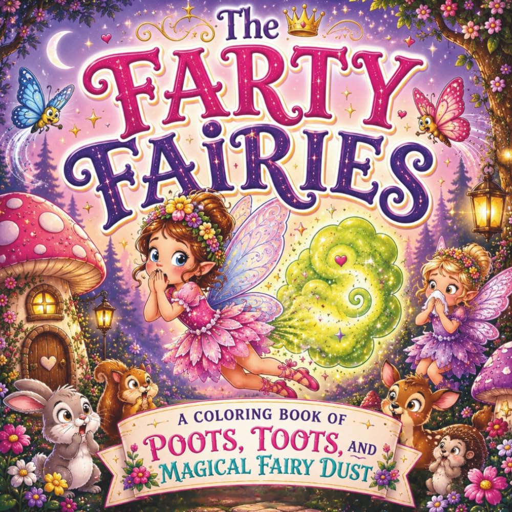 The Farty Fairies: A Coloring Book of Poots, Toots & Magical Fairy Dust Cute Fairy Coloring Book for Kids, Teens & Adults Featuring Silly Poots, Toots, Magical Fairy Dust & Whimsical Fantasy Fun