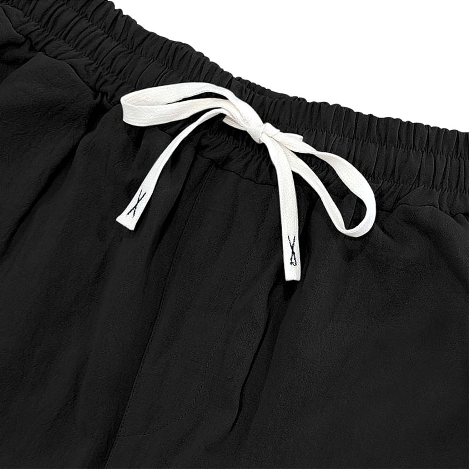 DMOYALA Mens Casual Linen Pants Loose Fit Elastic Drawstring Waist Straight Legs Pant Summer Yoga Beach Long Trousers