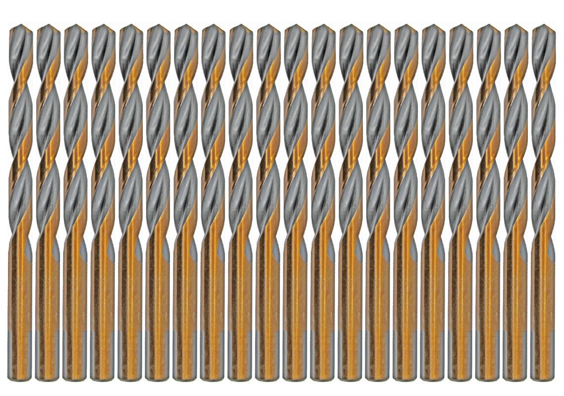 Hss Drill Bit Set 10Pcs 29/64 in. Parabolic Flute Golden/Black Jobber Twist Drill Metal Steel