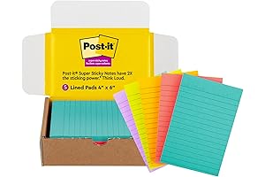 4 x 6 Inch Lined Post-it Notes - Back to School Essentials