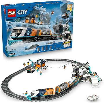 قطار القطب الشمالي السريع 60470 من LEGO City Explorers - مجموعة صنع ألعاب إبداعية وتعليمية للأطفال من سن 7 سنوات فما فوق المهتمين بالعلوم والتكنولوجيا والهندسة والرياضيات، هدية عيد ميلاد (1517 قطعة)