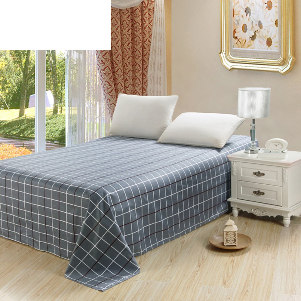 Drap de lit coton respirant 200x230cm pour lit simple et dortoir