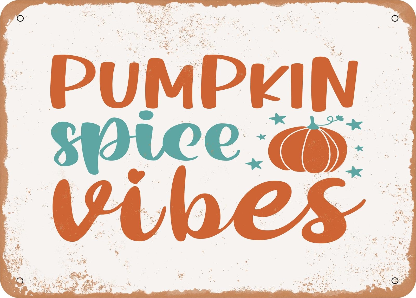 Miaomansenstore Metal Sign - Pumpkin Spice Vibes - Vintage Look Sign Home Decor