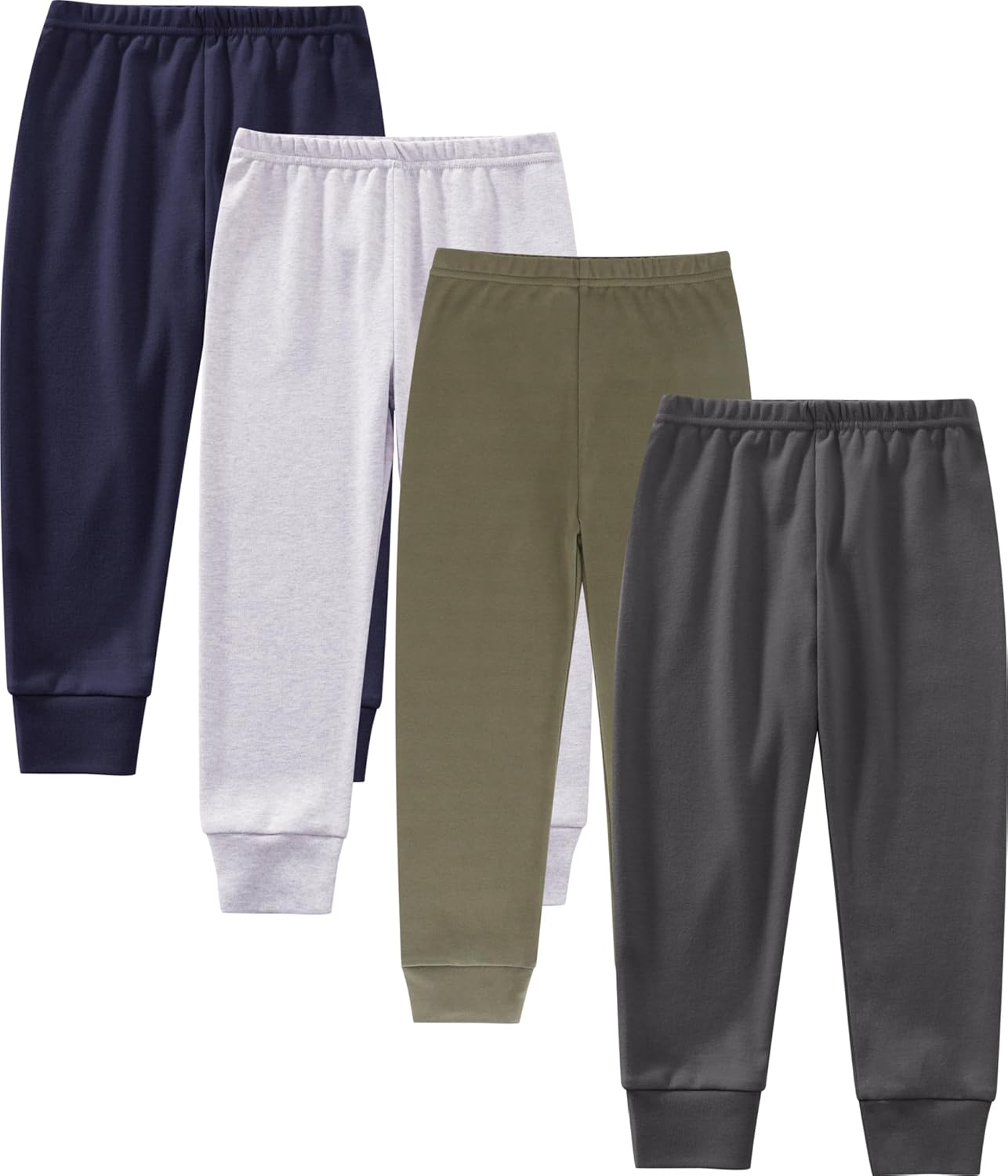 Toddler Boys Cotton Pants, 4-Pack Sweatpants Joggers for 2-6 Years