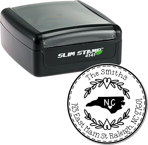 Miniatura 253 de Round State Love - Sello de dirección de devolución para Texas, uso con almohadilla de sello, mango de madera, sello de dirección de Texas