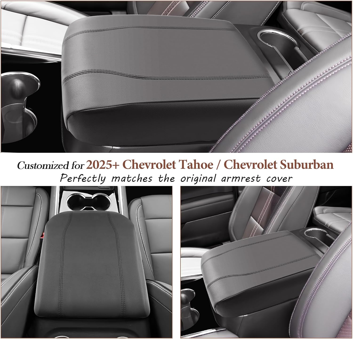 SKTU 2025 2026 Tahoe Center Console Cover for 2025 2026 Chevrolet Tahoe/Suburban Armrest Cover 2025 2026 Chevy Suburban Seat Box Cover 2025 2026 Chevy Tahoe Accessories Center Console Cushion