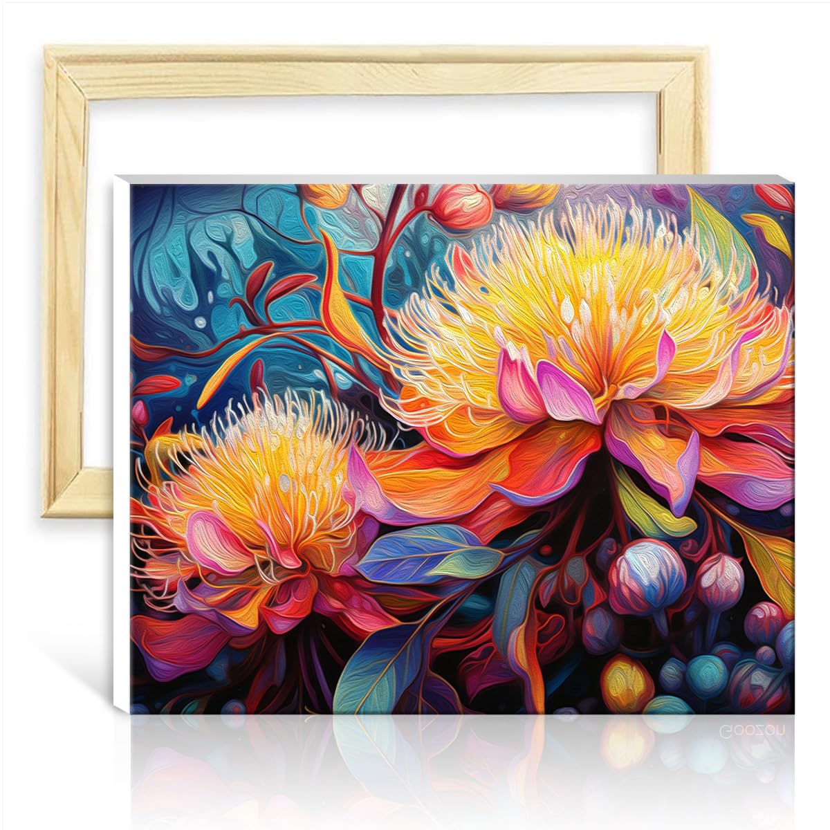 TANGFEIY Paint by Numbers Brushes Kits Flowers DIY Paint by Numbers Kits with Brushes and Acrylic Pigment on Canvas Perfect Home Wall Decor DIY Frame(40x50cm)