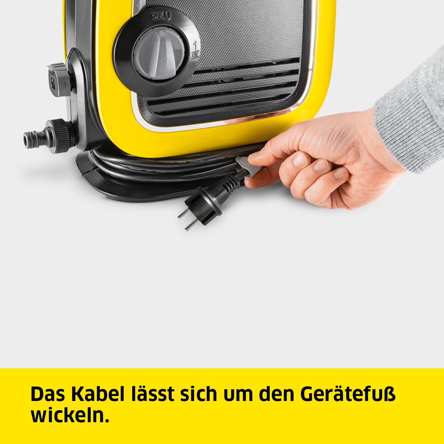 Kärcher Hochdruckreiniger K Mini, leicht und kompakt, Druck: max. 110 bar, Durchfluss: 360 l/h, Fläche: 20 m²/h, Gewicht: 3,93 kg, Hochdruckpistole, Dreckfräser, Strahlrohr, Wasserfilter,Schwarz, Gelb