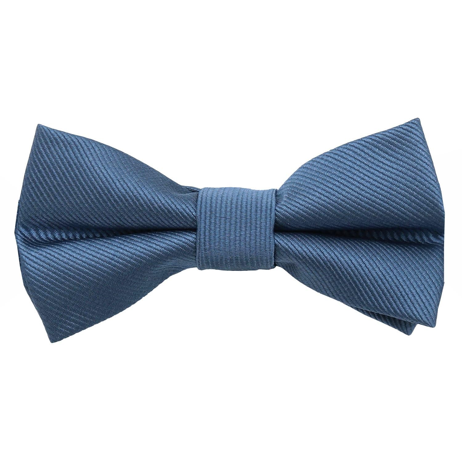 Dqt Boys Blue Nights Plain Twill Pre-Tied Bow Tie – Wedding, Page & Formal Adjustable Bowtie