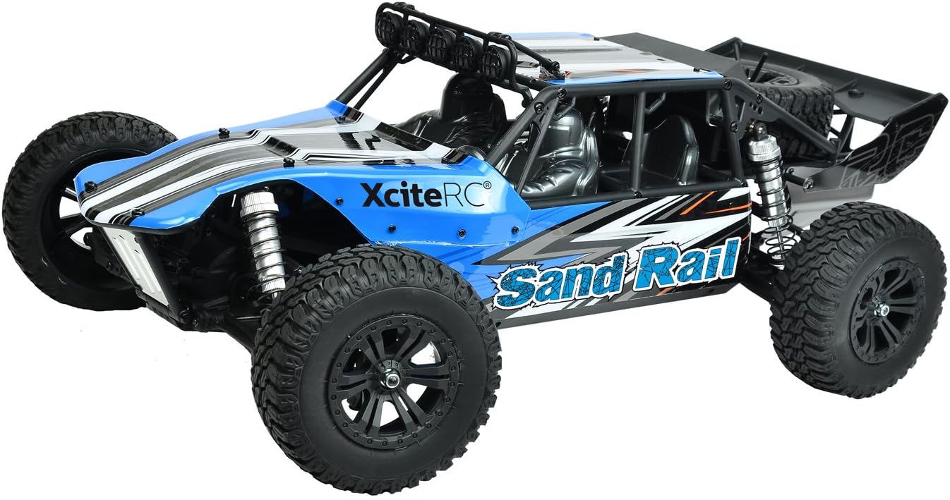 XciteRC 30201000 Brushless model car 1: 8 RC Car Sand Rail – 4WD Ready to Race With 2.4 Ghz Remote Control Blue