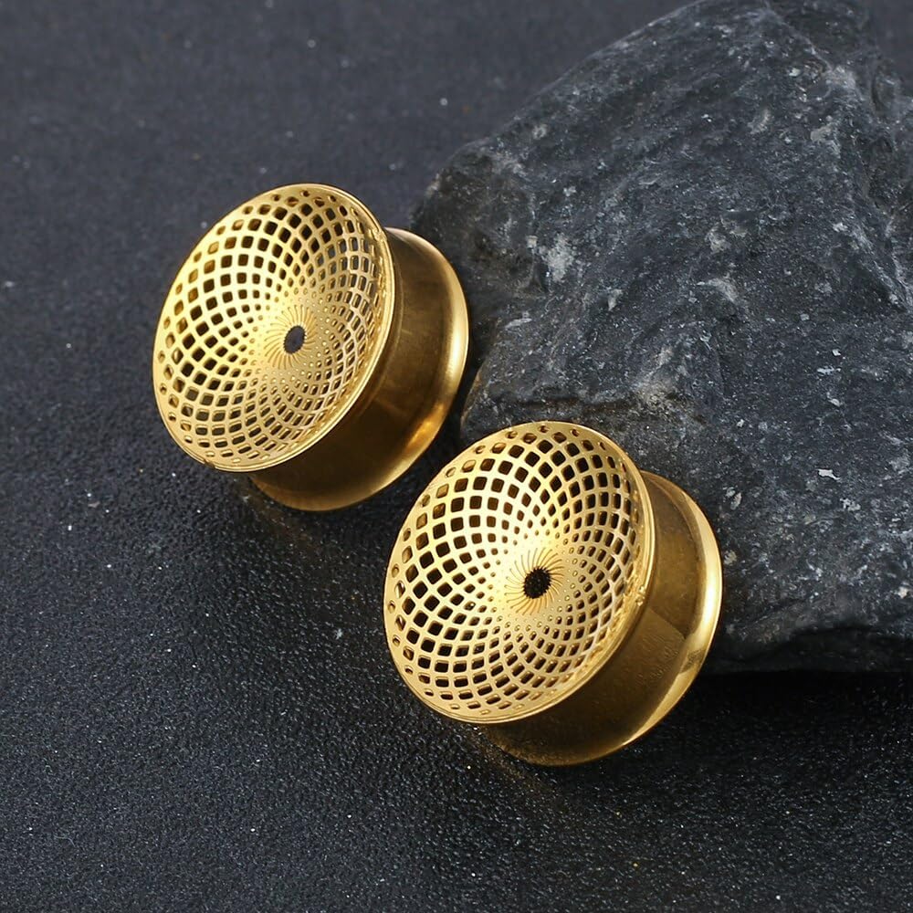 1 Pair New Classic gauges Ear Plugs Tunnels Hypoallergenic 316 Stainless Steel Ear Gauges 8mm-25mm (0G-1") Body Piercing Jewelry